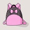 Cute pink backpack for girls with a bow