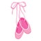 Cute Pink Ballerina Ballet Shoes Illustration Vector Clipart