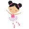 Cute pink ballerina vector illustration