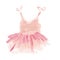 Cute Pink Ballet Tutu. Watercolor Ballerina Dress