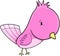 Cute Pink Bird Vector Art