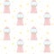 Cute pink cartoon gumball machine seamless pattern background illustration