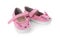 Cute pink child shoes isolated