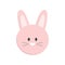 Cute pink Easter bunny head