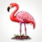 Cute Pink Flamingo Sticker: Caricature-like Illustration With Eye-catching Colors