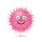 Cute pink fluffy monster. Vector illustration