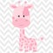 Cute pink giraffe isolated in vector