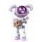Cute pink girl robot playing ukulele 3D