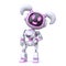 Cute pink girl robot pose as a photo model 3D