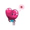 Cute pink heart character dreaming about the boyfriend she love, Happy Valentines Day concept cartoon vector