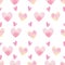 Cute pink heart seamless pattern on white background