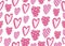 Cute pink Hearts Seamless Pattern. Retro Love Style for Print on Textile, Wrapping Paper. Pink Print for Princess Baby.