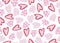 Cute pink Hearts Seamless Pattern. Retro Love Style for Print on Textile, Wrapping Paper. Pink Print for Princess Baby.