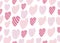 Cute pink Hearts Seamless Pattern. Retro Love Style for Print on Textile, Wrapping Paper. Pink Print for Princess Baby.