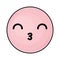 Cute pink kawaii emoticon face