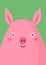 Cute pink pig snout flat vector illustration. Adorable farm animal muzzle cartoon colorful background. Close up piglet