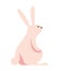 cute pink rabbit seated