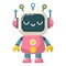 Cute pink robot with buttons