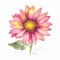 cute pink sunflower water color painting generative AI