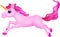 Cute pink unicorn cartoon running