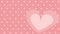 Cute pink vector heart with polka dots background