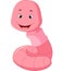 Cute pink worm cartoon