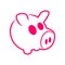 Cute Pinky Pig Outline Illustration Graphic Design