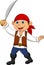 Cute pirate kid cartoon