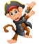 Cute pirate monkey presenting