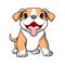 Cute pitbull cartoon on white background