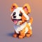 Cute Pixel Art Dog: Voxel Style Sculpture With Realistic Detail