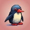 Cute Pixel Art Penguin With Long Beak - Minecraft Inspired Character