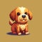 Cute Pixel Art Puppy: Detailed Character Illustration In Minecraft Style