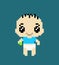 Cute pixel baby boy image for game assets