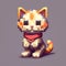 Cute Pixel Cat: Voxel Art With Minecraft Inspiration