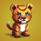 Cute Pixel Tiger: A Voxel Art Character Inspired By Minecraft