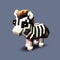 Cute Pixel Zebra: A Minecraft-inspired Voxel Art Character