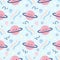 Cute planet in space seamless pattern background