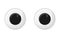 Cute plastic eyes for toys, dolls, isolated on a white background. A caricature of eyeballs.