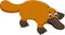 Cute platypus cartoon crawl with smile