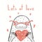 Cute platypus Valentine card