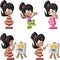 Cute playful cartoon latin girl