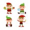 Cute playful Christmas elves doing various activities