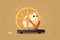 A cute and playful hamster running on a wheel, enjoying some exercise and playtime. Generative AI