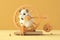 A cute and playful hamster running on a wheel, enjoying some exercise and playtime. Generative AI