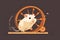 A cute and playful hamster running on a wheel, enjoying some exercise and playtime. Generative AI