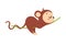 Cute Playful Monkey with Long Tail Sleeping Lying on Liana Vector Illustration