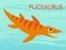 Cute Pliosaur swimming. Dinosaur life. Vector illustration of prehistoric character in flat cartoon style isolated on