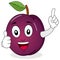 Cute Plum Character with Thumbs Up