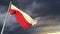 cute Poland flag on massive dark clouds bg - abstract 3D illustration